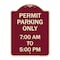 Signmission Permit Parking 7-00 Am to 5-00 Pm Heavy-Gauge Aluminum Architectural Sign, 24" x 18", BU-1824-23324 A-DES-BU-1824-23324 - alternate 1